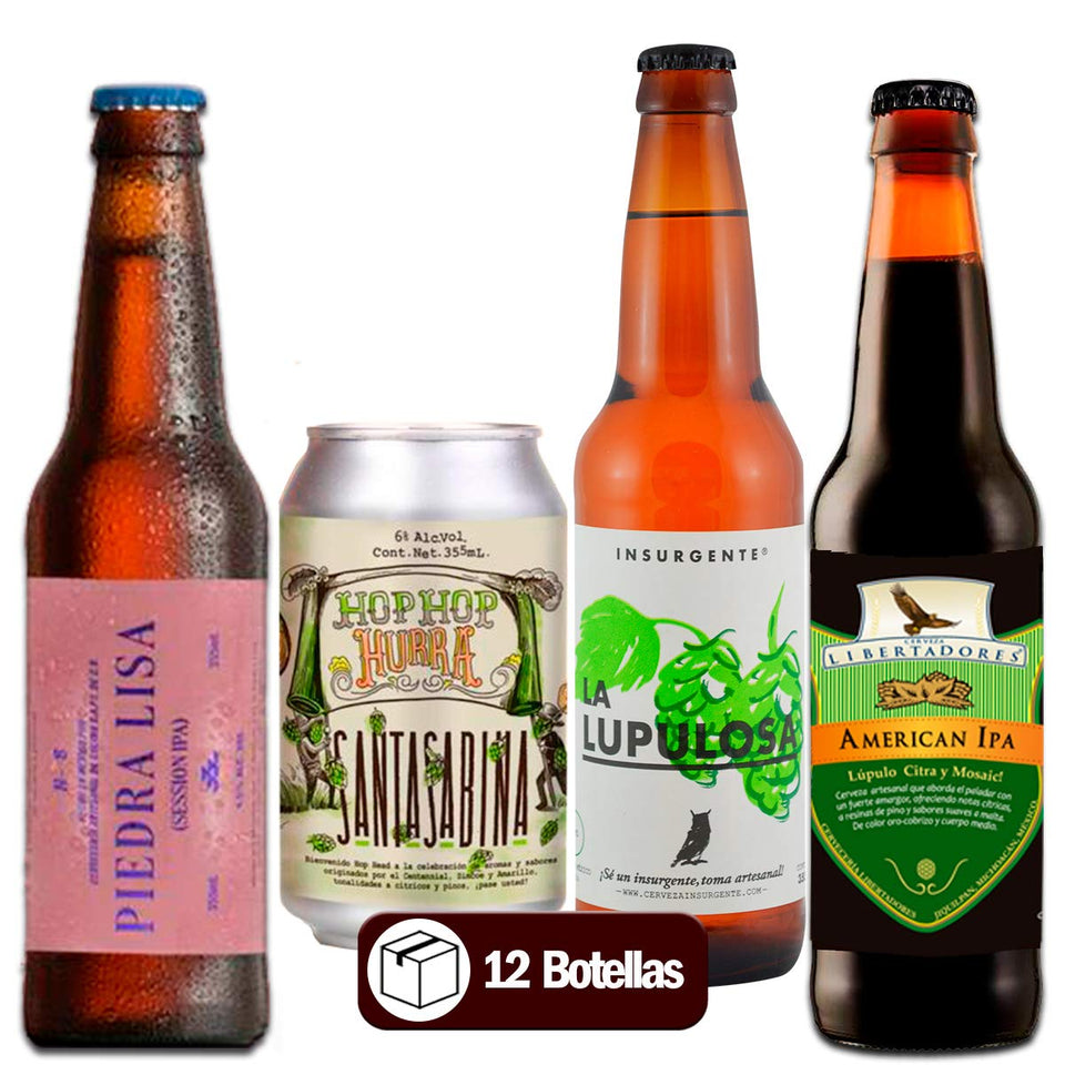 Cerveza Artesanal 12 Pack IPA Mix 355 ml