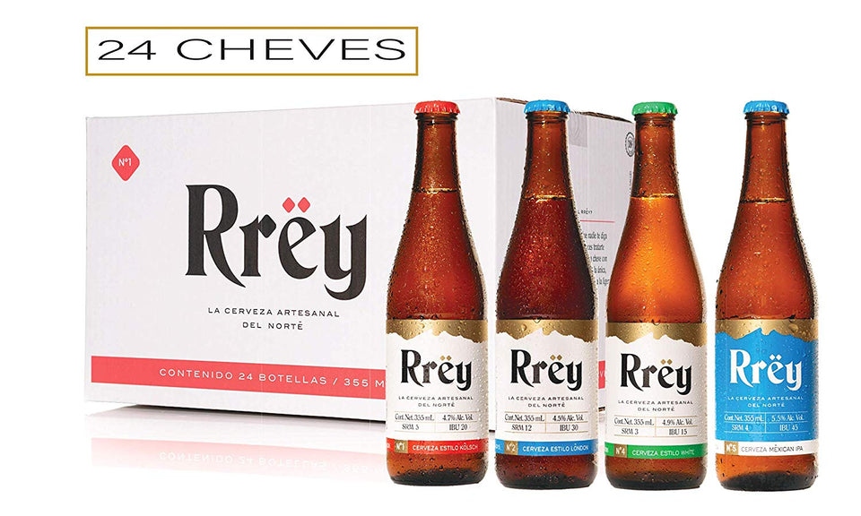Cerveza Artesanal Rrëy Mix de Kolsch London White y Mexican IPA, Pack de 4 x 6 botellas x 355 mL