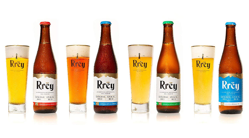 Cerveza Artesanal Rrëy Mix de Kolsch London White y Mexican IPA, Pack de 4 x 6 botellas x 355 mL